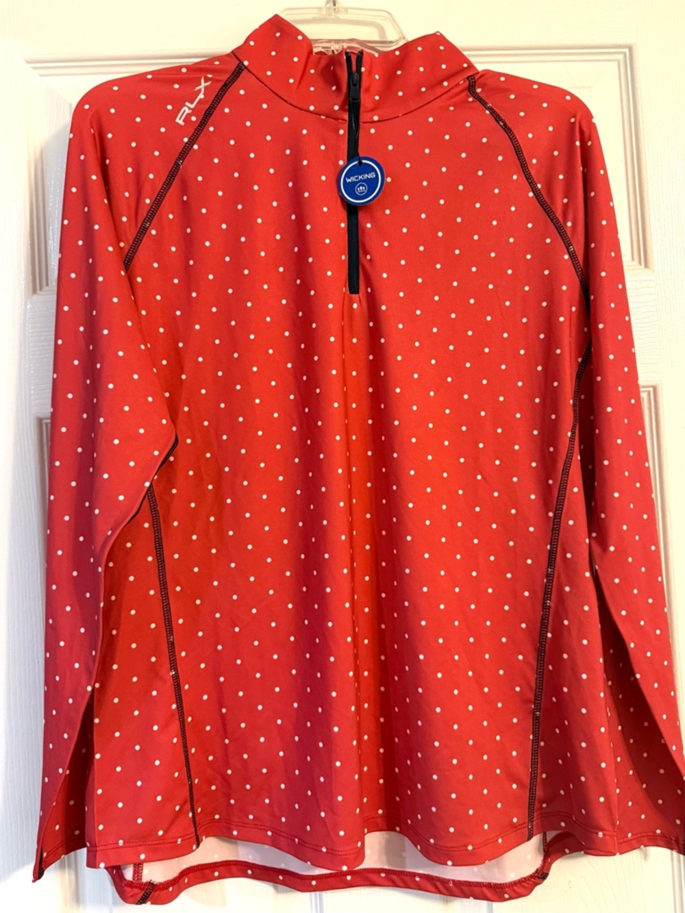 Women’s RLX Ralph Lauren Red Polka Dot Quarter-Zip